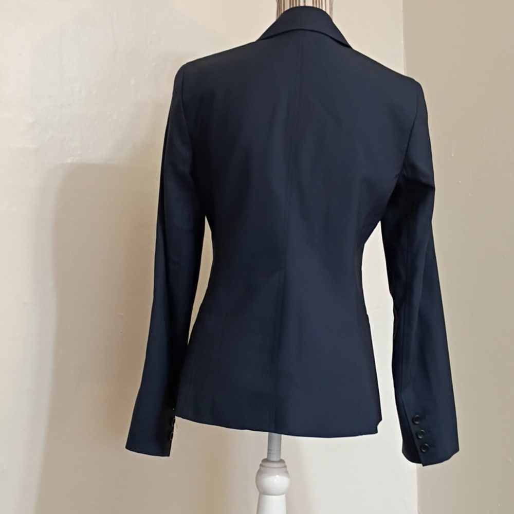 Theory Vintage Blue Stretch Wool 2 Button Fitted Blazer Jacket Size 8 - Picture 3 of 12